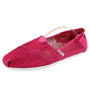 Toms Women Sz 8 M Pink Flat Fabric Shoes
